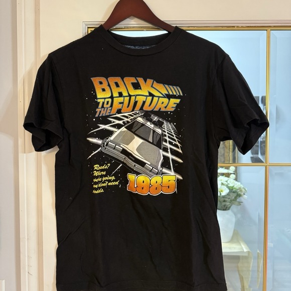 Back To The Future T Shirt Mens Medium DeLorean Time Machine 1985 Movie‎ Black M